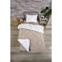 ETE HOMETEX TEK KİŞİLİK LÜX WELSOFT YORGAN SETİ YANSIMA BEJ 155X215CM 8696474231851